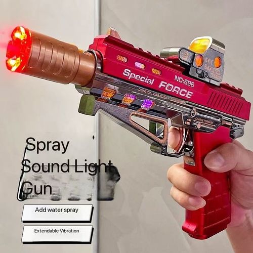Children's electric toy gun boys simulation fire sound telescopic spray luminous revolver