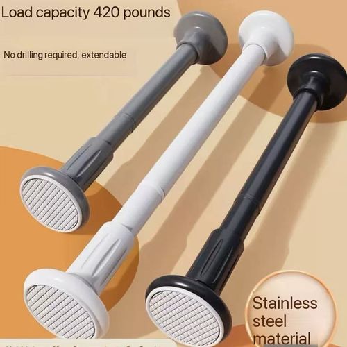 Multifunctional punch-free telescopic rod nail-free clothes drying rod hanger stainless steel curtain hanging rod shower curtain rod door curtain wardrobe support rod