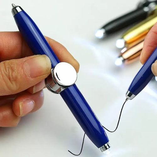 Creative luminous finger gyroscope pen rotating lighting metal fingertip gyroscope ballpoint pen multifunctional boredom relief pen