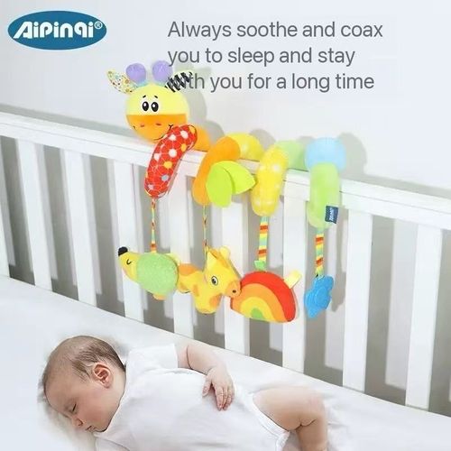 Baby label bed with caterpillar decorations, colorful label bed, stroller hanging, comfort doll, baby comfort toys.