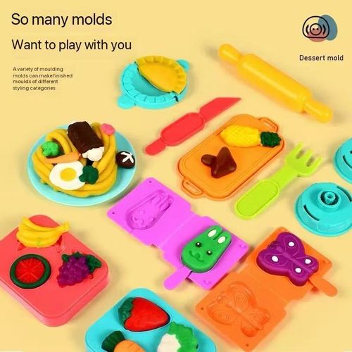 Colored clay noodle machine mold wheat flour plasticine DIY ultra-light clay boys and girls play house children's toys