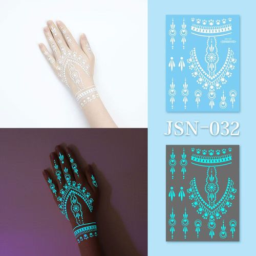 Henna luminous white tattoo stickers high-end face stickers henna arm stickers