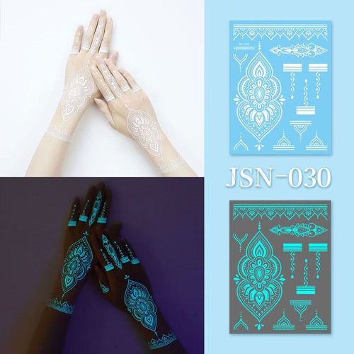 Henna luminous white tattoo stickers high-end face stickers henna arm stickers