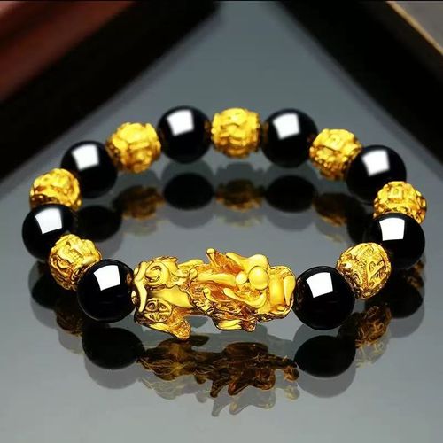 Auspicious Pixiu, black gold colorful bead necklace, mirror-like luster brings wealth and fortune, versatile luxury jewelry