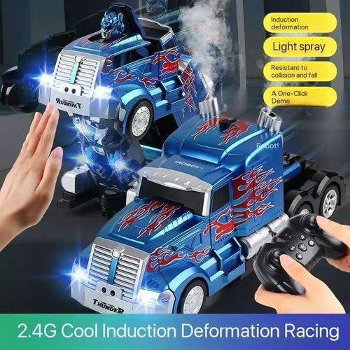 One-click transformable remote control children's racing car, gest-sensing transformable remote control car, Qingtian robot, King Kong model, rechargeable remote control car, sports car boy toy car