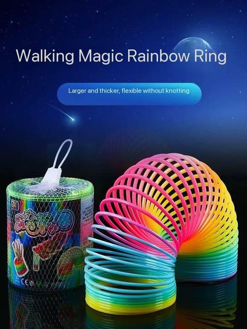 Large Magic Rainbow Ring Spring Ring Boys Girls Educational Elastic Ring Baby Early Education Elastic Ring Toy