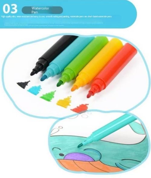 Back to school season 150 pieces of children's watercolor pen student painting set gift box art supplies plastic holiday paintbrush