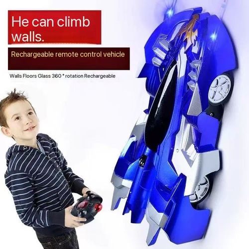 Remote-controlled wall-climbing car toy for boys and children, light stunt car, rechargeable climbing