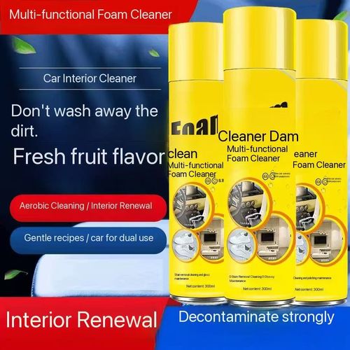 Multifunctional foam cleaner for car interior, seat and sofa cleaner, strong oil stain remover for car interior cleaning