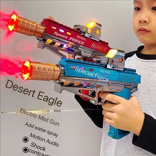 Children's electric toy gun boys simulation fire sound telescopic spray luminous revolver