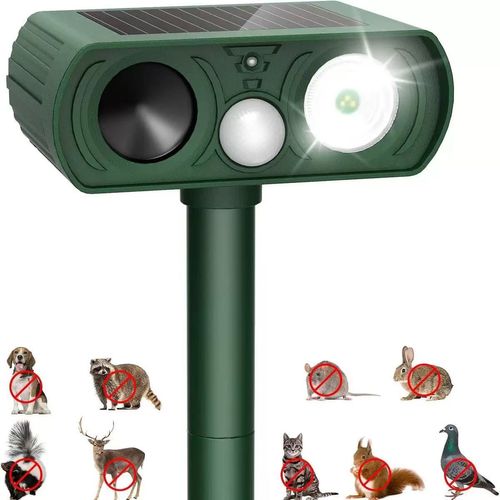 Outdoor solar ultrasonic animal repellent, mouse repellent, bird repellent, dog repellent, rabbit repellent, deer repellent, drive