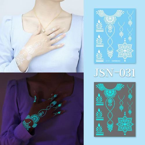 Henna luminous white tattoo stickers high-end face stickers henna arm stickers