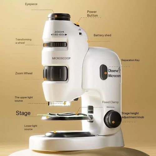 Portable Children's Microscope HD Science Experiment Set Elementary School Experiment Toy Boys and Girls Early Education Puzzle