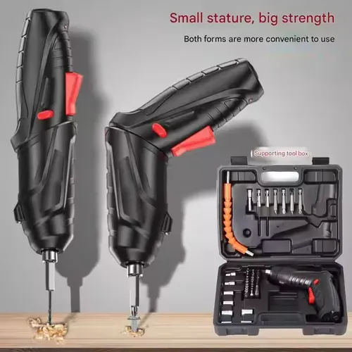 New automatic screwdriver tool box rechargeable electric screwdriver set with extension rod electric screwdriver set