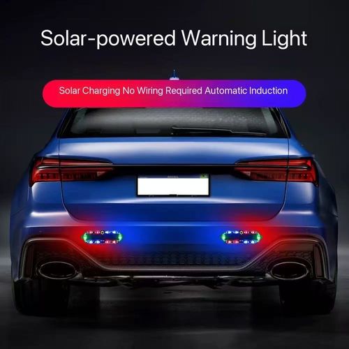 （Buy one get one free）Flashing warning light motorcycle wiring free protection electric car led rear tail light width night car rear-end collision solar