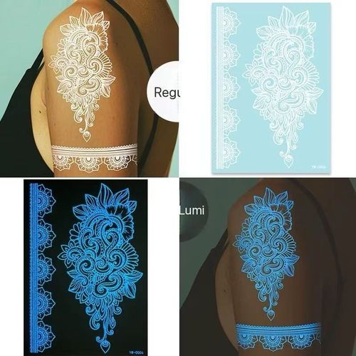 Henna luminous white tattoo stickers high-end face stickers henna arm stickers
