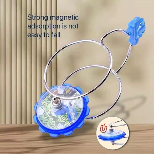 Magic flying luminous gyroscope track magnetic magic luminous gyroscope children's hand-eye-brain coordination training small toy