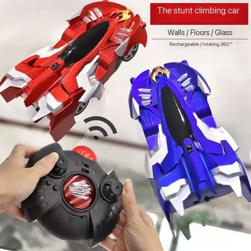 Remote-controlled wall-climbing car toy for boys and children, light stunt car, rechargeable climbing