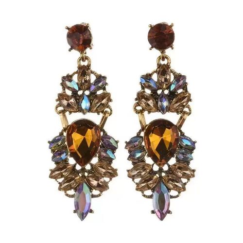 Elegant feeling, light luxury, heiress earrings, retro heavy industry zircon exaggerated earrings, long temperament earrings, earrings, ear clips
