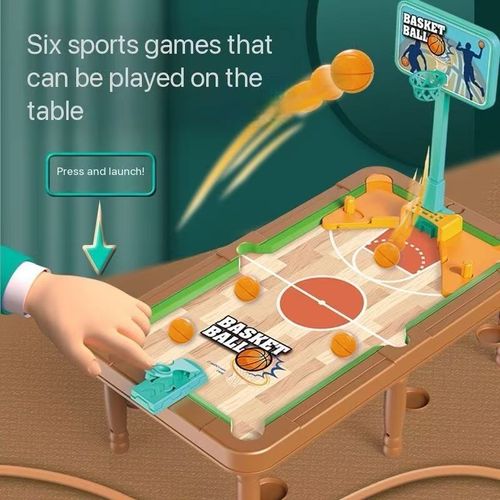 Children's billiard table, six-in-one multi-functional board game, basketball, football, indoor competition, toys for 6-12 years old