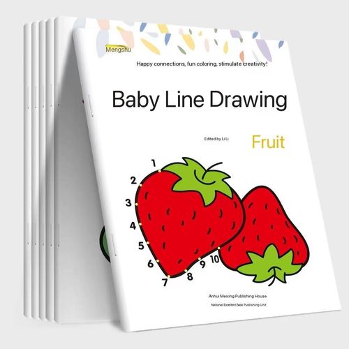 Baby Connecting Pictures (6 Books) Fruit Number Pinyin Animal English Pencil Drawing Children's Enlightenment Simple Drawing Connect