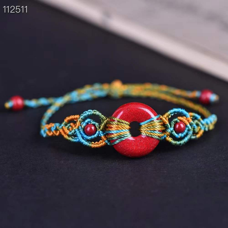 硃砂核心款平安扣​手链