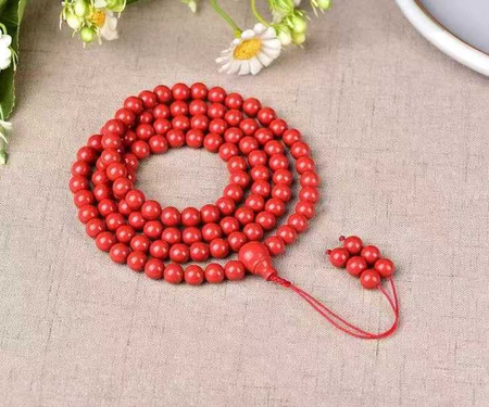 高含量天然原礦紅砂雙款108手鍊項鍊