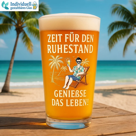 Personalisiertes Bierglas zum Ruhestand – Genieße das Leben in vollen Zügen