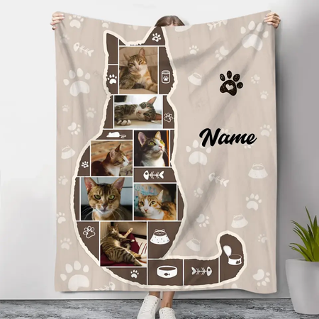 Individuelle Katze Foto Collage Decke-Personal isiertes Geschenk für Katzen liebhaber