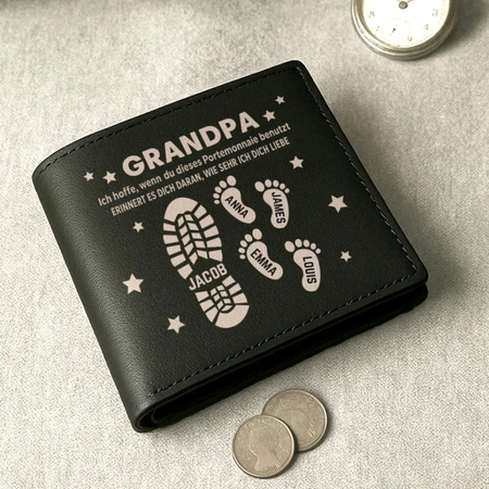Opa-Geldbörse mit Namen – Liebevolles Geschenk von den Enkeln