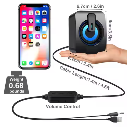 Colorful 2.0 Wired USB Gaming Speaker Desktop Home Use Computer Speakers Multimedia Subwoofer Speaker for Gamer