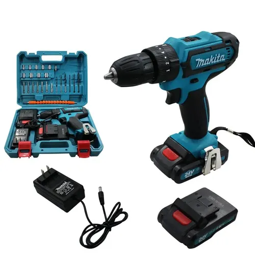 Inventory is limited. Limited-time sale.  21V 24 PCS Torque Impact Drill Cordless Screwdriver Screwdriver Impact Hammer Drill With Tool Box