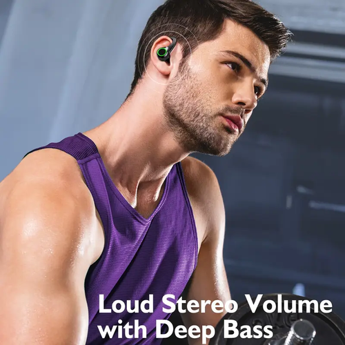 New Wireless Earbuds for Running Sports, Wireless Earphones with Earhooks Pure Bass Sound, In Ear Headphones with Dual-LED Display, Sport Earphones Built-in Microphone, Noise Cancelling Headset