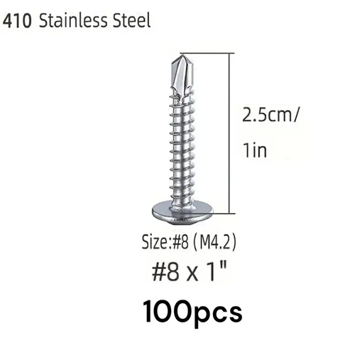 100pcs  410 stainless steel thread self-drilling CSK screws