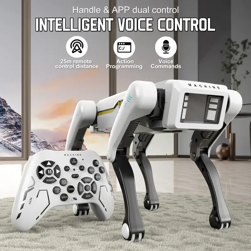 Intelligent Robot Dog, 2.4GHz Remote Control Toy Dog, With A Maximum Remote Control Distance Of 82Ft, AI Voice Control Can Be Connected To Mobile Apps, Can Dance, Programmable Supports Voice Commands, Top Children Christmas And New Year Gifts