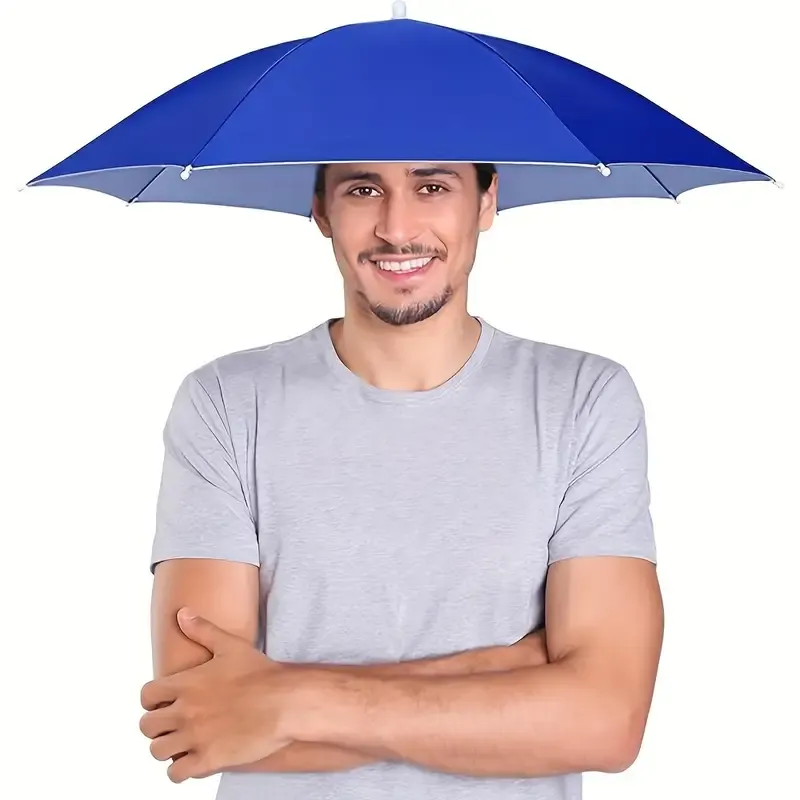 UV Protection Elastic Headband Umbrella Hat for Camping and Fishing