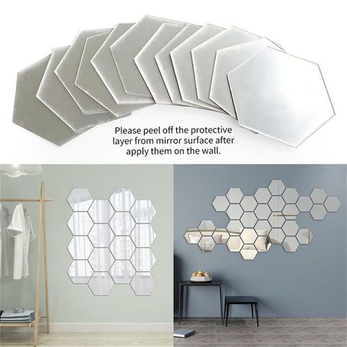 12pcs 16*18.4cm Acrylic Reflective Mirror Stickers Non-Glass