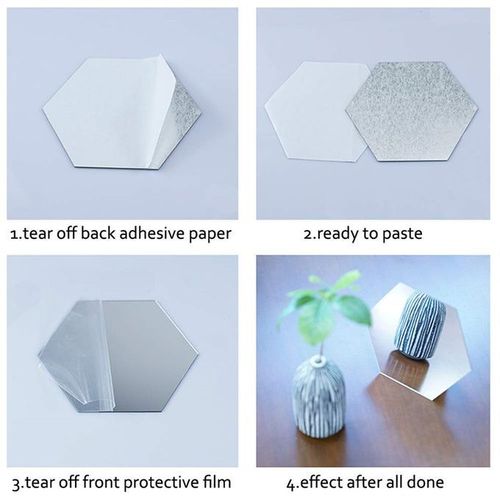 12pcs 16*18.4cm Acrylic Reflective Mirror Stickers Non-Glass