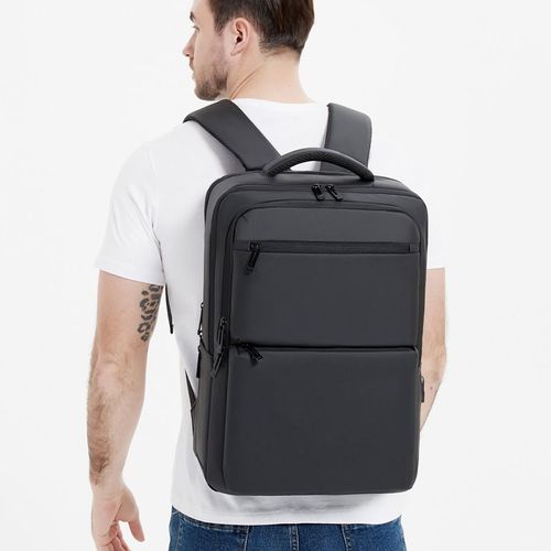 Laptop Backpack With USB Port - Black