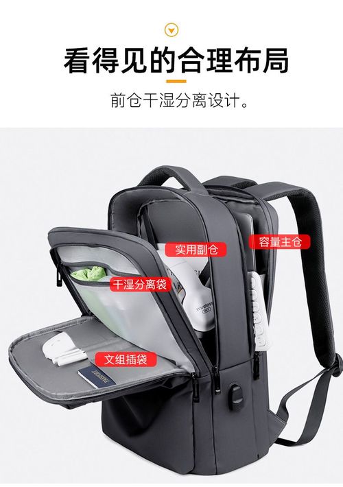 Laptop Backpack With USB Port - Black