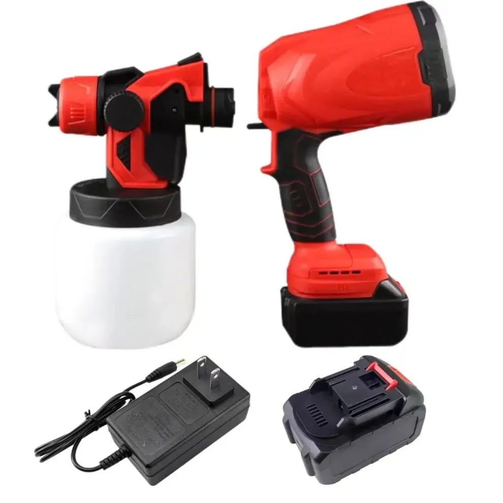 Portable Automatic High-Pressure Paint Spray Gun with 2 batteries