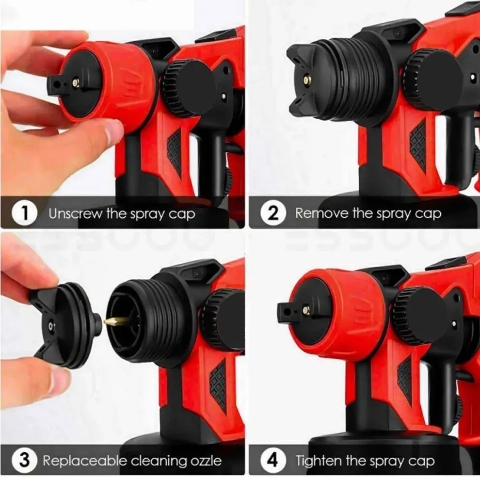 Portable Automatic High-Pressure Paint Spray Gun with 2 batteries