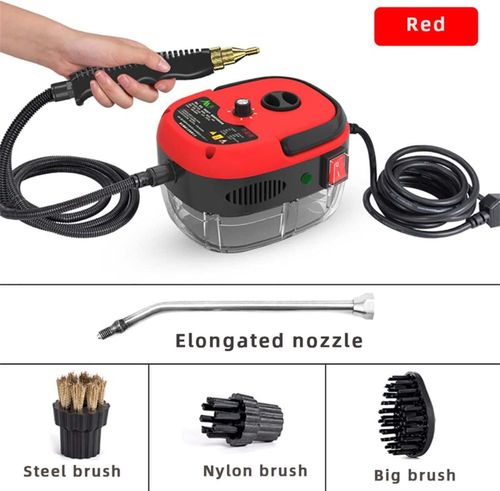 High Temperature Pressurized Steam Cleaner 2500W Handheld High Pressure Steam Cleaning Machine Portable 110V 1000ml Tank for Kitchen Toilet Car (red)