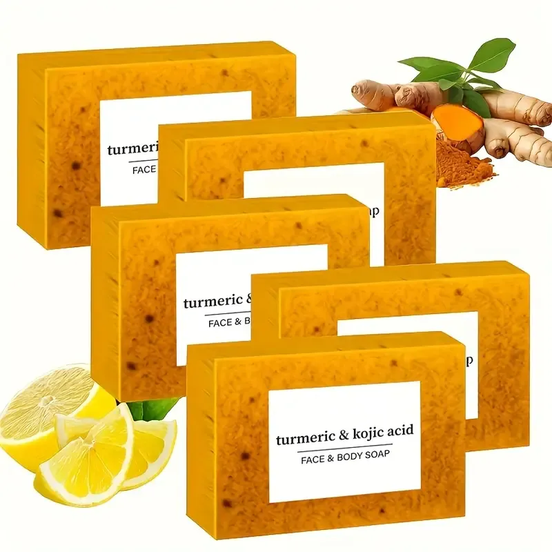 5-Pack Unisex Adult Turmeric & Kojic Acid Handmade Soap Each