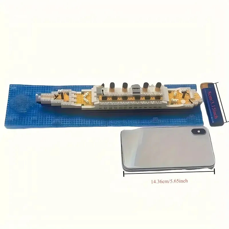 Titanic Mini Building Blocks - DIY Assembled Boat Model with Difficult Building Blocks, Cruise Ornaments, Educational Handmade Model Toy for Easter, Christmas, Halloween Gift