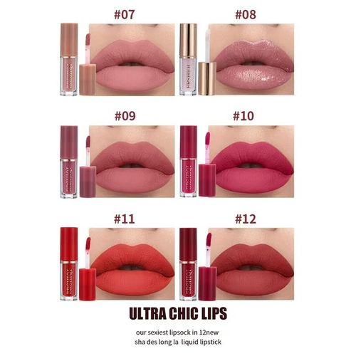 Machislet Lip Gloss Matte Waterproof Lipstick 12 Pieces