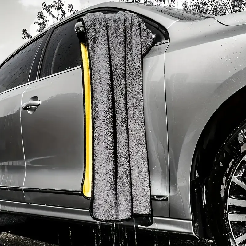 3pc Premium Suction Microfiber Car Wash Towels, Ultra Soft & Thick Polyester Vehicle Care & Detailing Cloth, for Exterior Maintenance