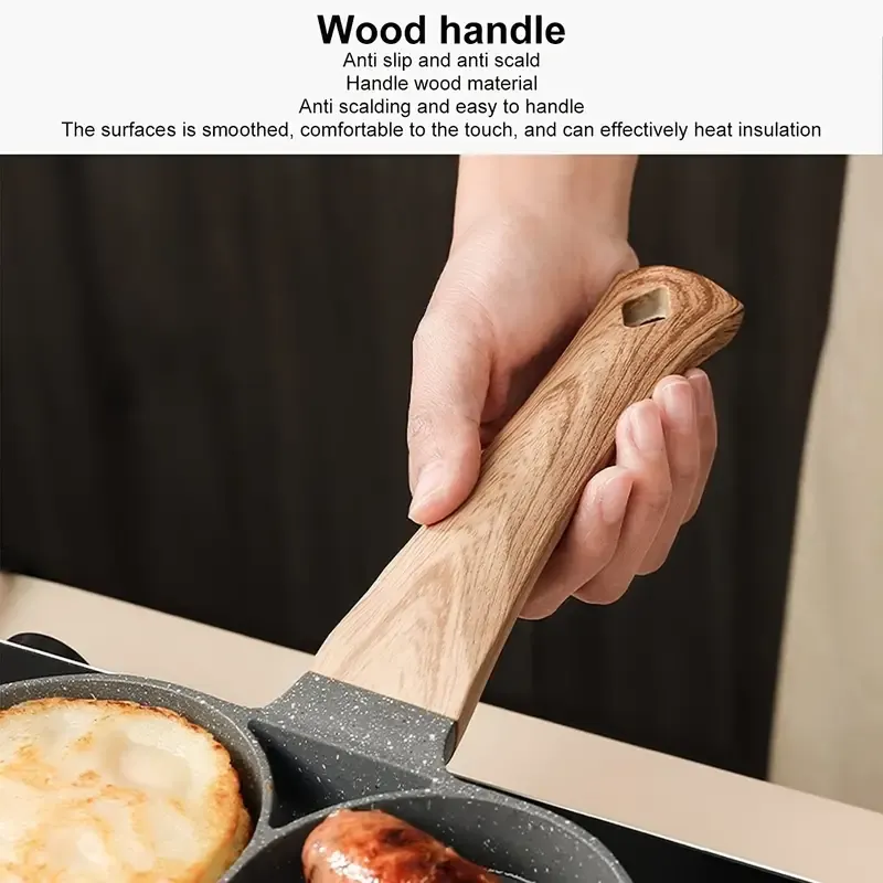 4-Hole Non-Stick Frying Pan Made of Maifan Stone