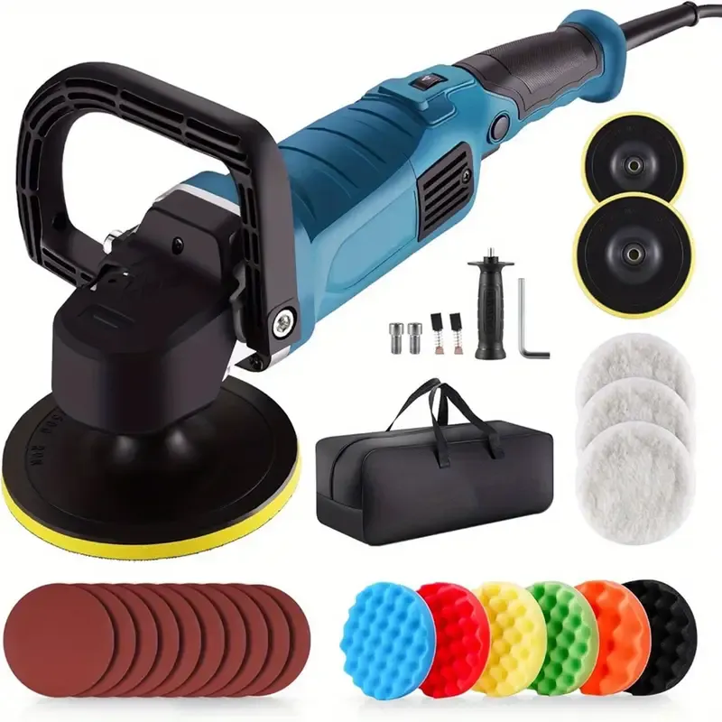 Buffer Polisher, 1800W 6 inch Rotary Buffer Polisher Waxer, 750-3100RPM Car Buffers and Polishers with 6 Variable Speeds, for Car, Boat, Furniture, Floor