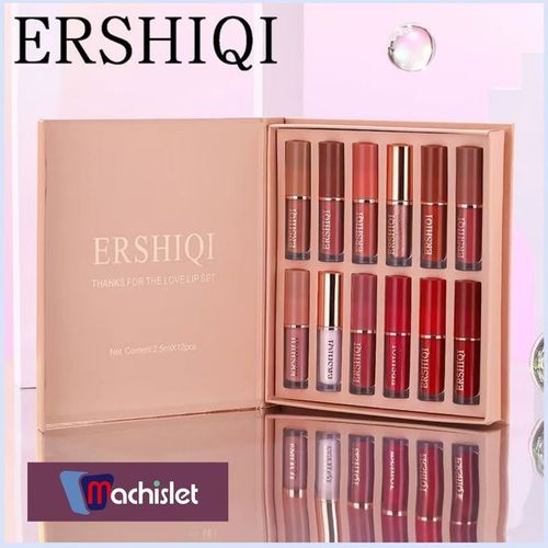 Machislet Lip Gloss Matte Waterproof Lipstick 12 Pieces